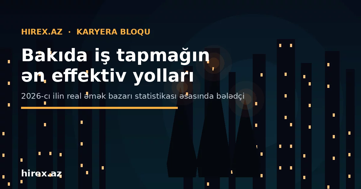 Bakıda iş tapmağın ən effektiv yolları: 2026-cı ilin real statistikası əsasında bələdçi